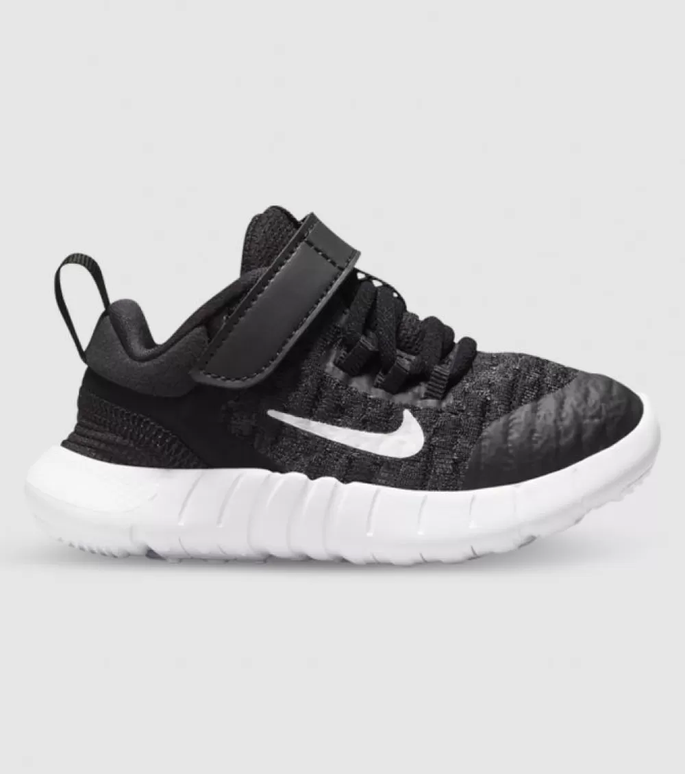 New Nike Free Run 2021 (Td) Kids Black White Dark Smoke Grey