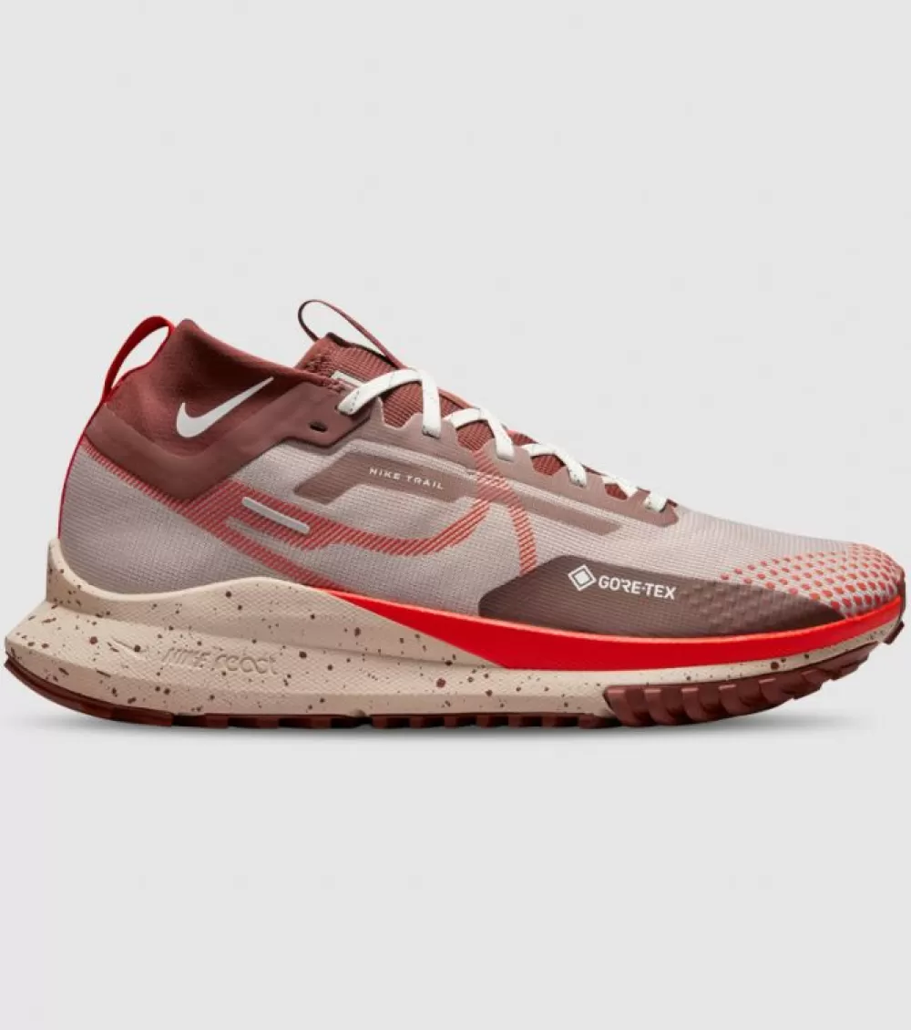 Fashion Nike React Pegasus Trail 4 Gore-Tex Mens Diffused Taupe Picante Red Dark Pony