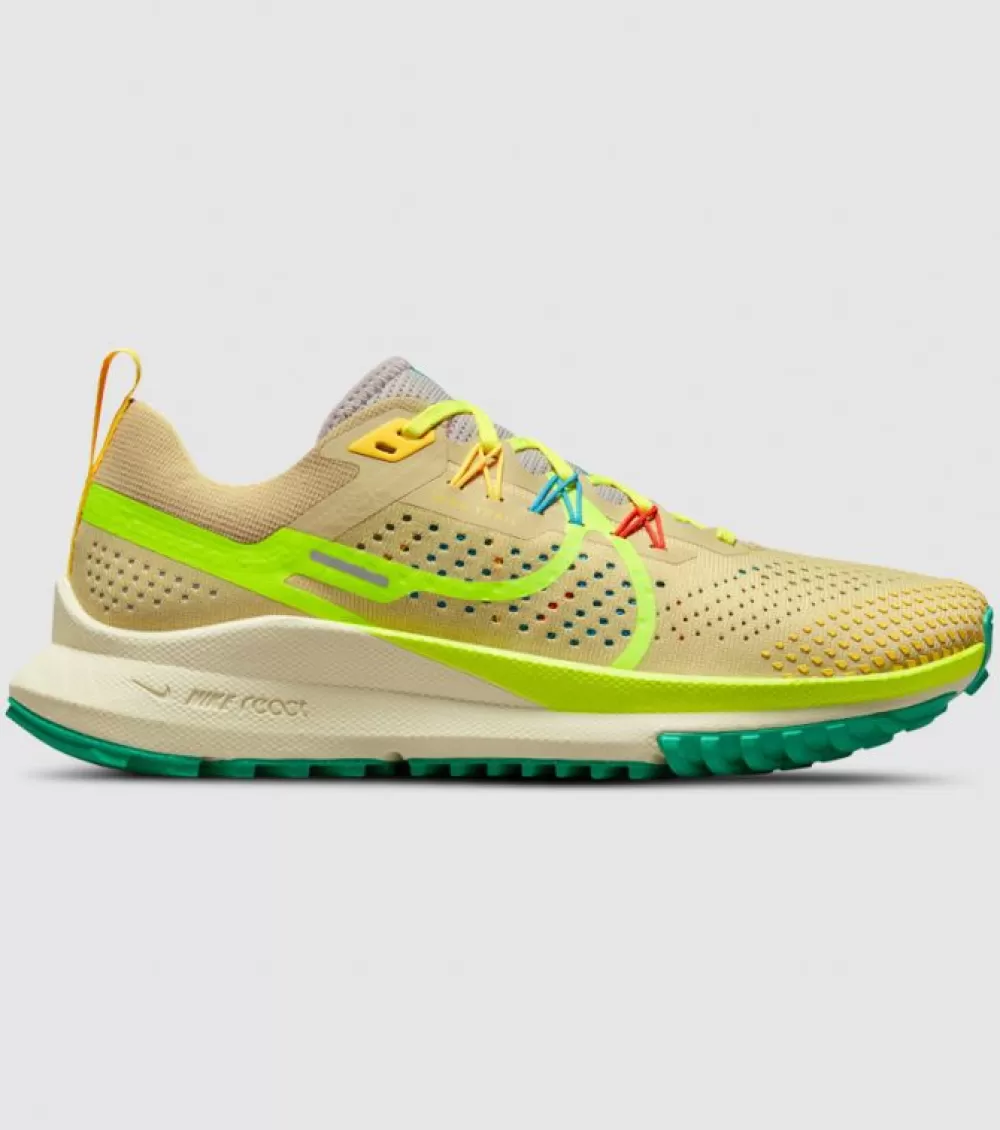 Discount Nike React Pegasus Trail 4 Womens Gold Volt Baltic Blue Stadium Green