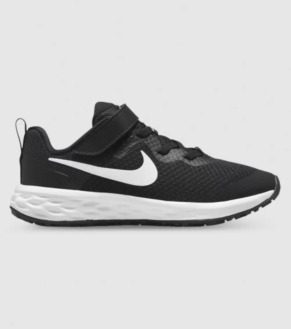 Online Nike Revolution 6 (Ps) Kids Black White Dark Smoke Grey