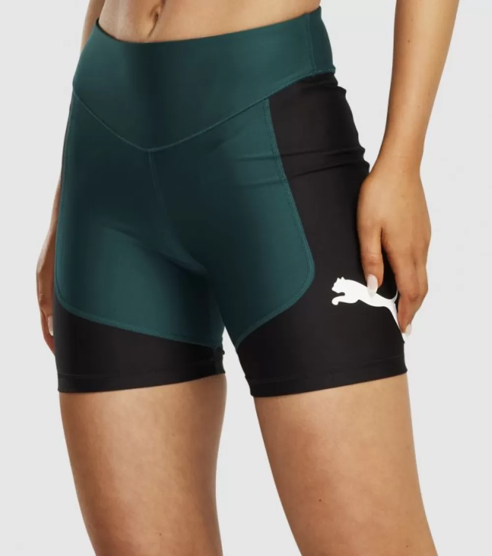 Best Sale Puma Fit Eversculpt 5 Inch Tight Short Womens Varsity Green Puma Black