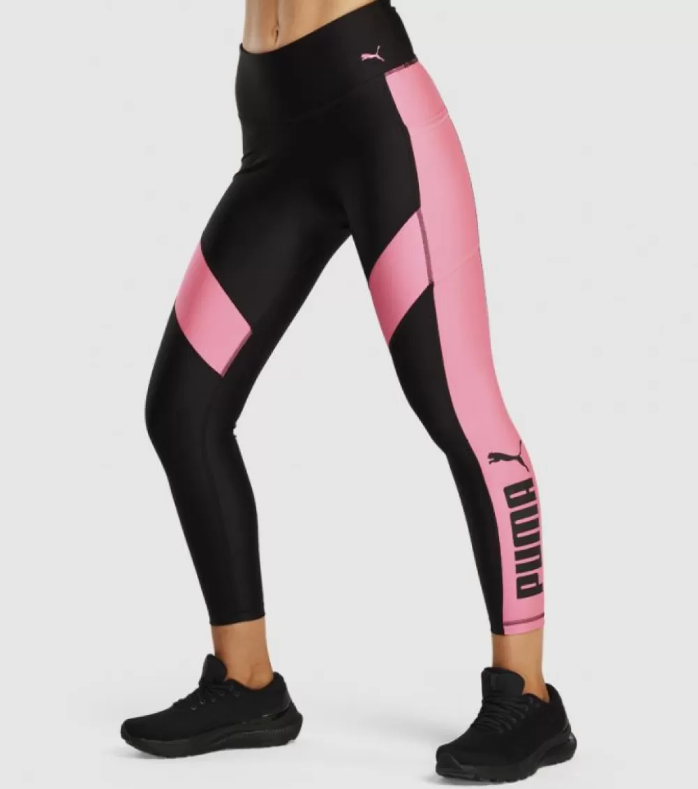 Shop Puma Fit Eversculpt 7/8 Tight Womens Puma Black Sunset Pink