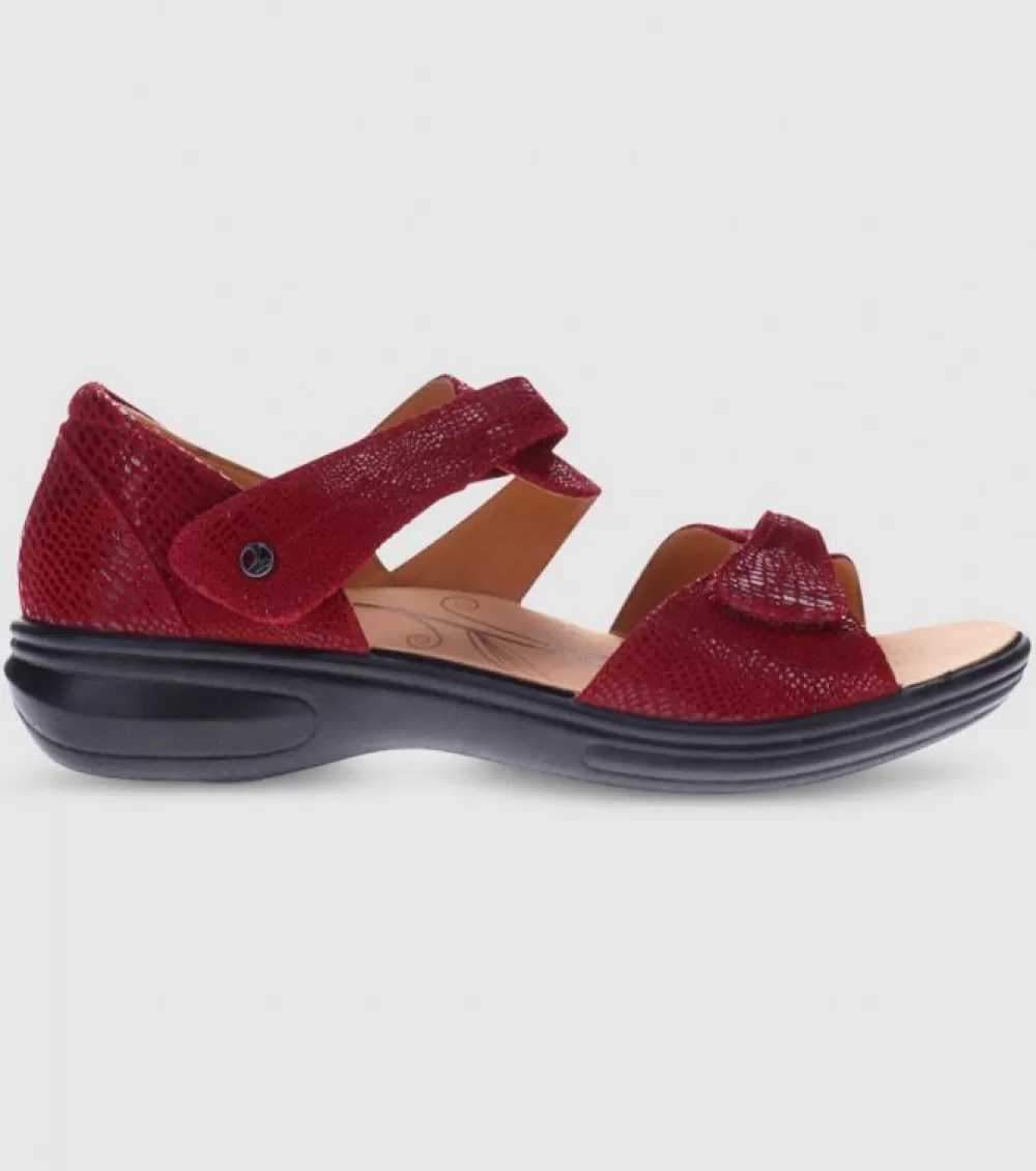 Discount Revere Geneva (D Wide) Womens Cherry Lizard