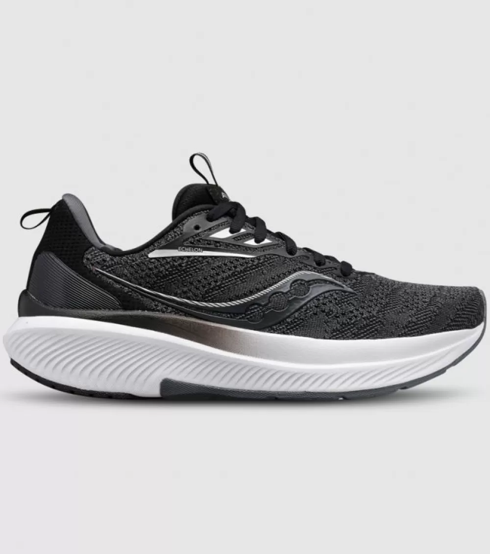 Shop Saucony Echelon 9 (2E X-Wide) Womens Black White