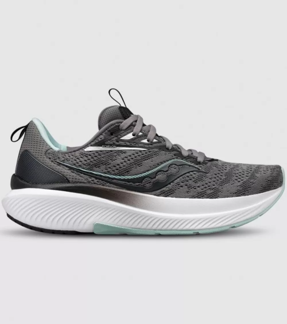 Shop Saucony Echelon 9 (D Wide) Womens Charcoal Ice