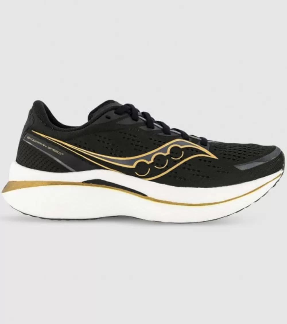 New Saucony Endorphin Speed 3 Mens Black Goldstruck