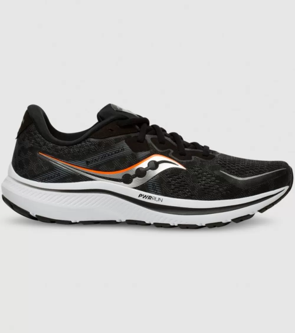 Discount Saucony Omni 20 (2E Wide) Mens Black White