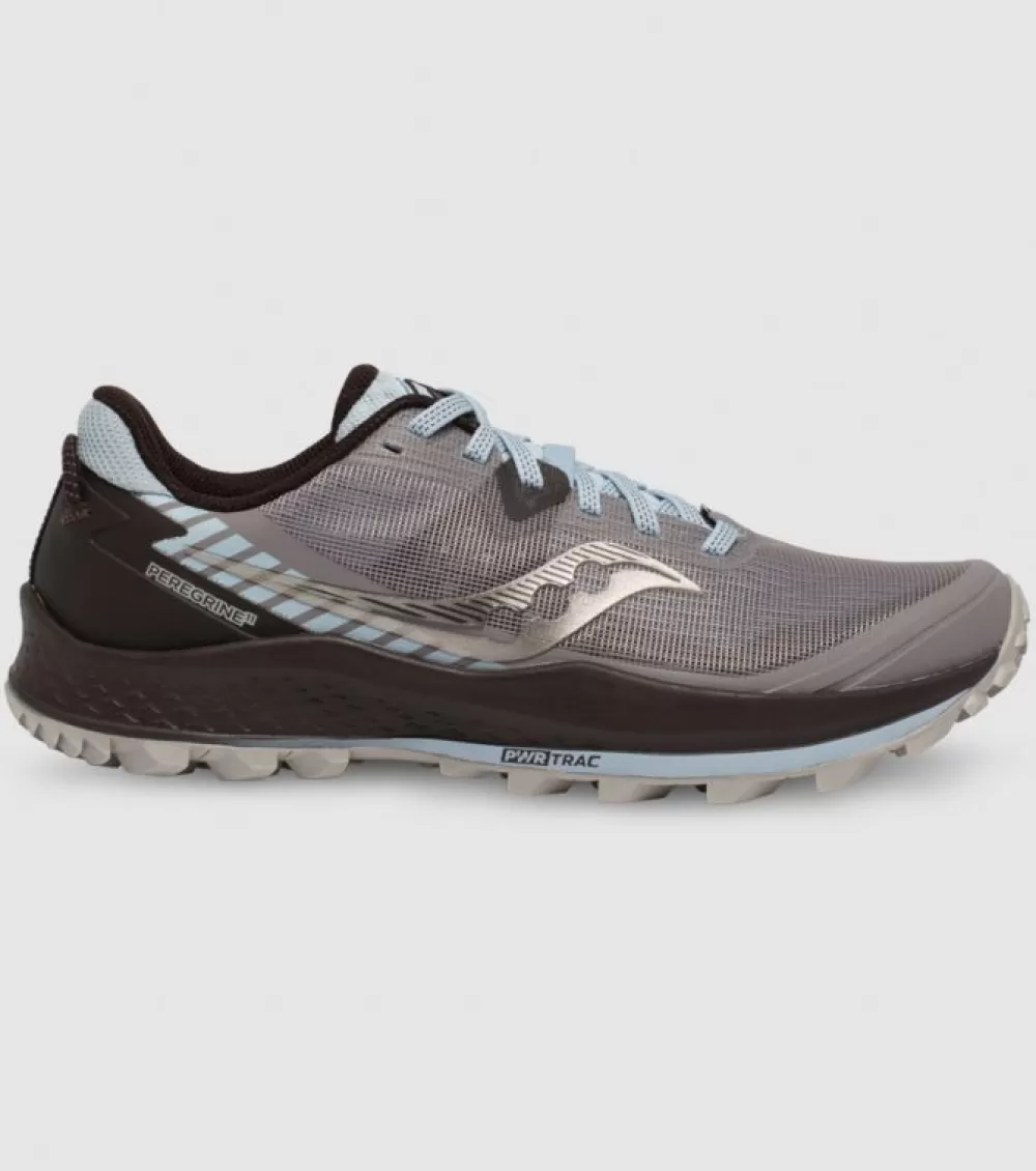 Best Sale Saucony Peregrine 11 (D Wide) Womens Zinc Sky Loom