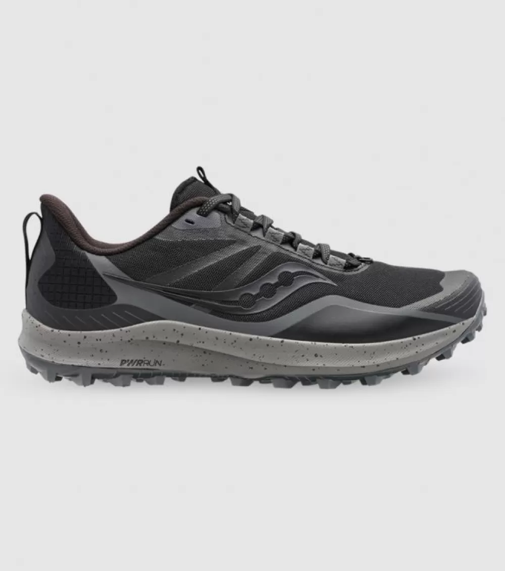 Sale Saucony Peregrine 12 (D Wide) Womens Black Charcoal