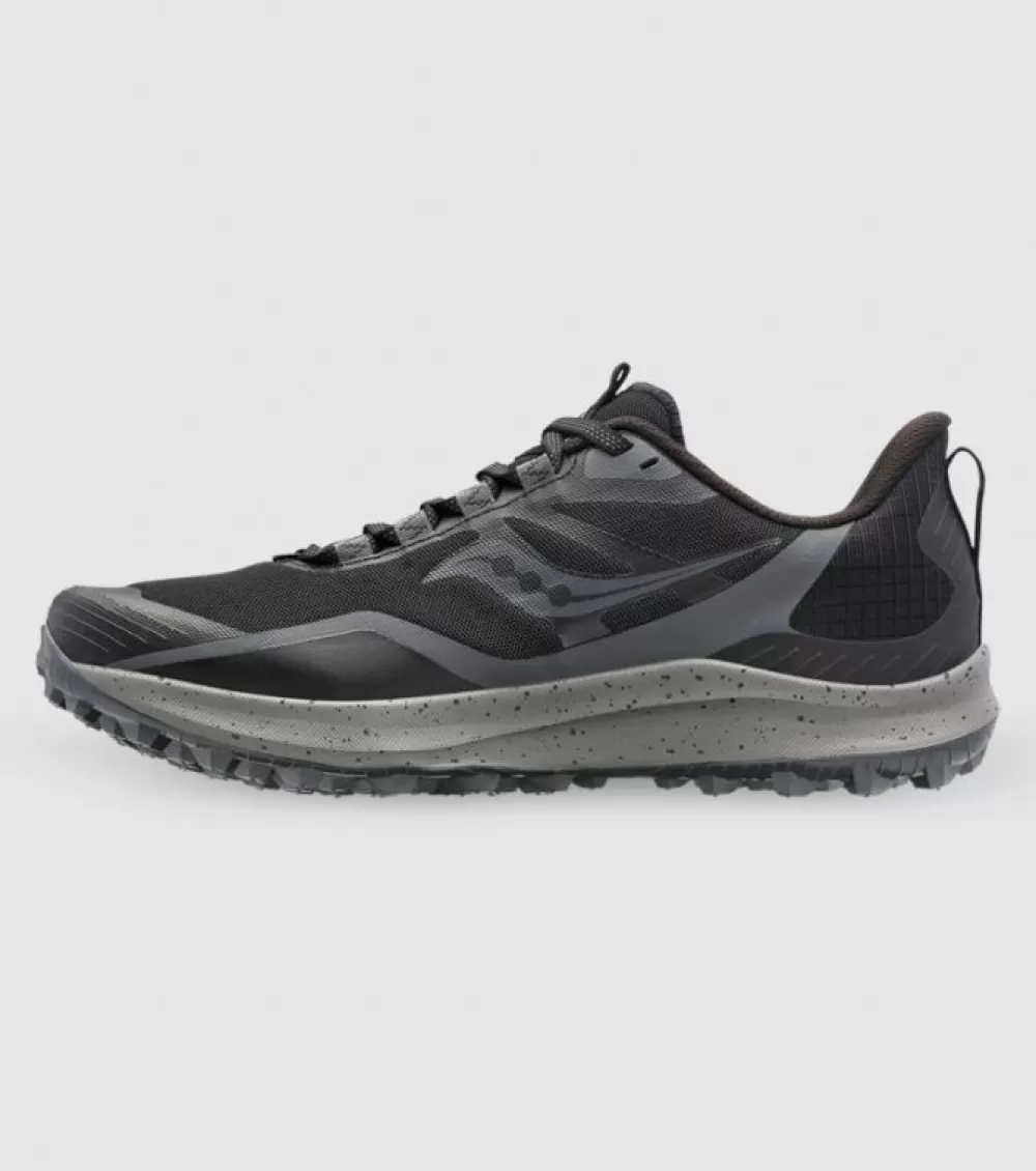 Sale Saucony Peregrine 12 (D Wide) Womens Black Charcoal