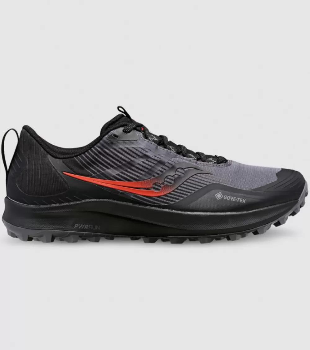 Hot Saucony Peregrine 12 Gore-Tex Mens Charcoal Black