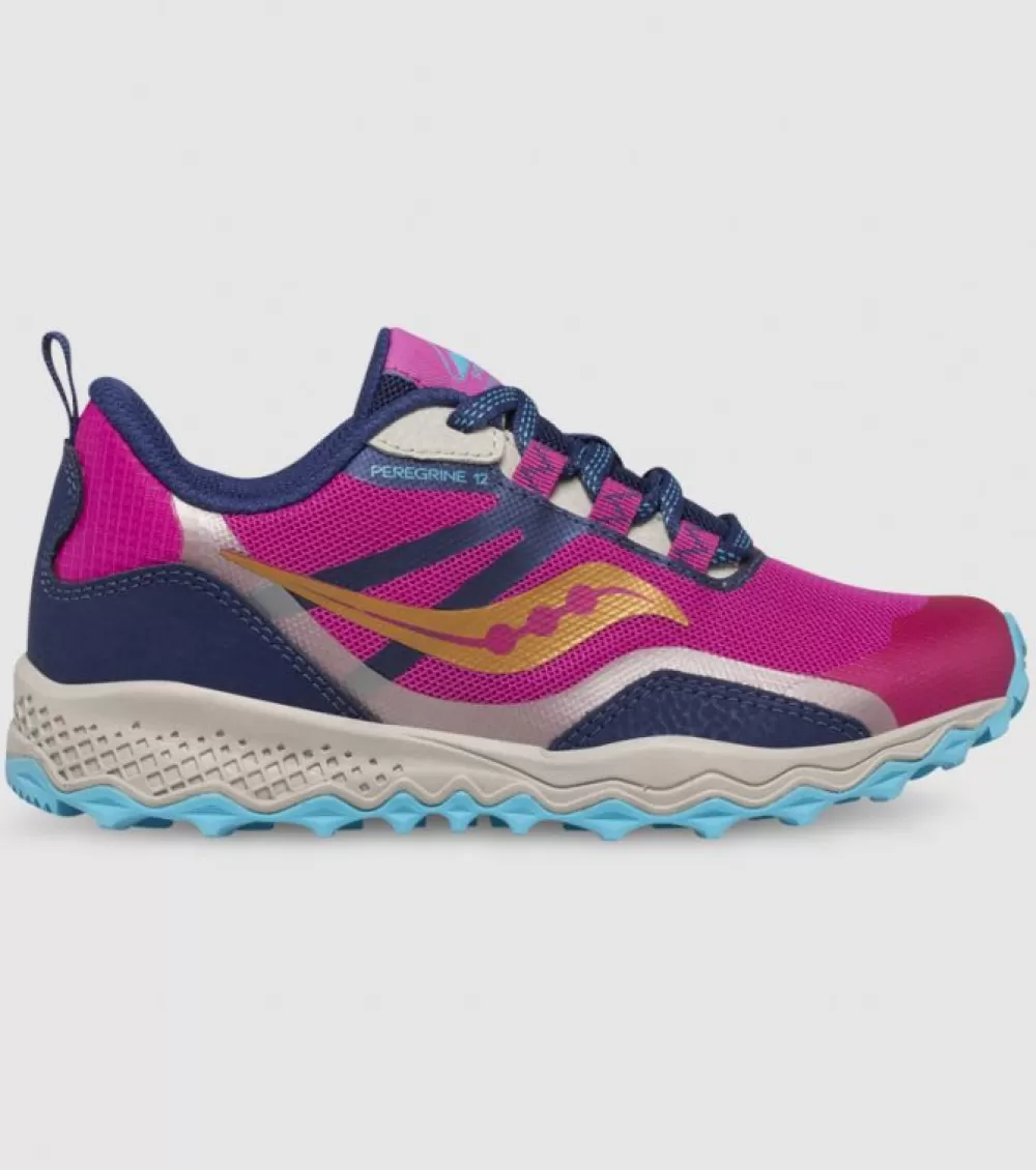 Discount Saucony Peregrine 12 Shield (Gs) Kids Navy Turquoise Pink