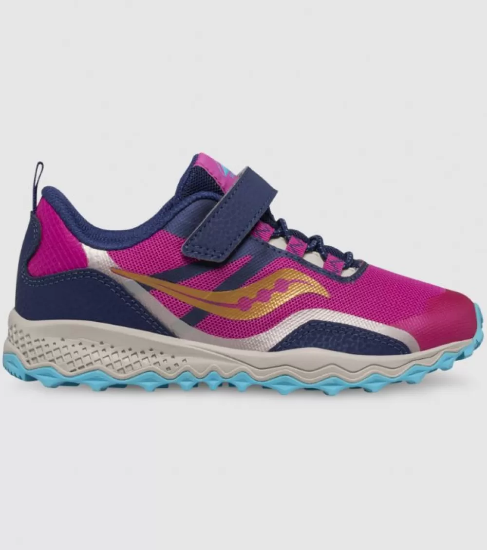 Best Saucony Peregrine 12 Shield (Ps) Kids Navy Turquoise Pink