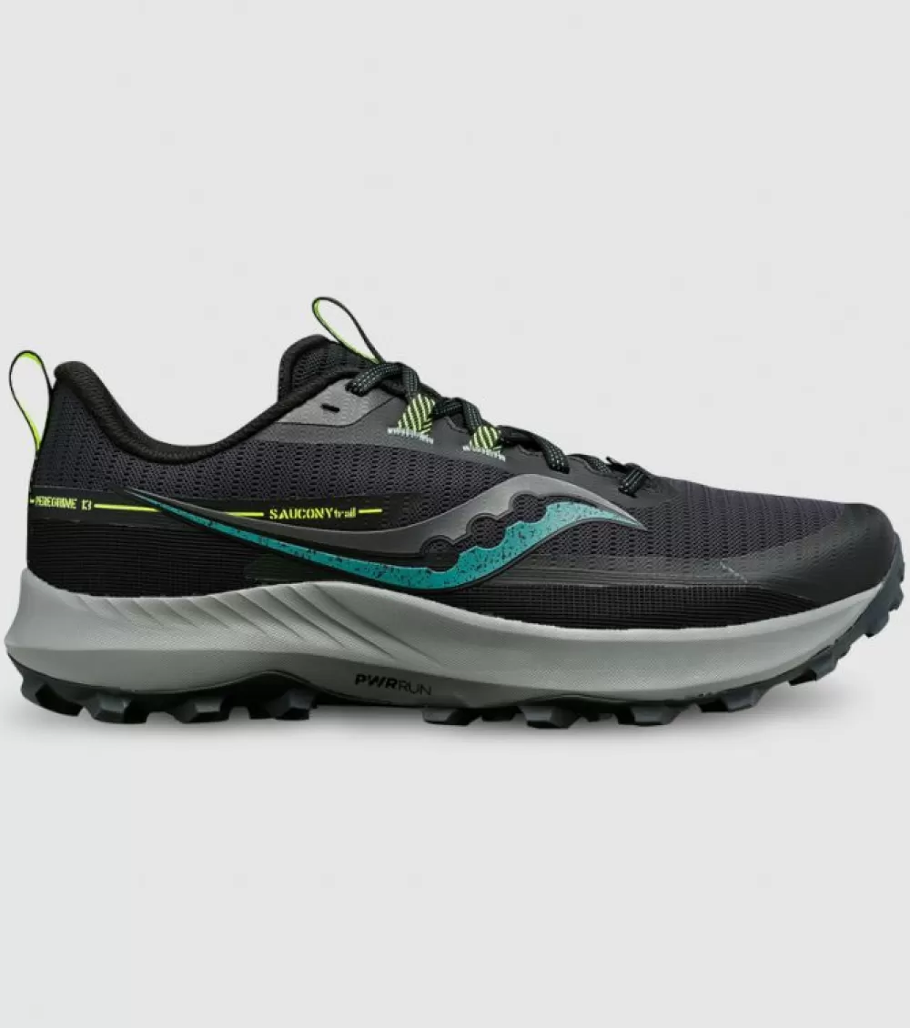 Outlet Saucony Peregrine 13 (2E Wide) Mens Black