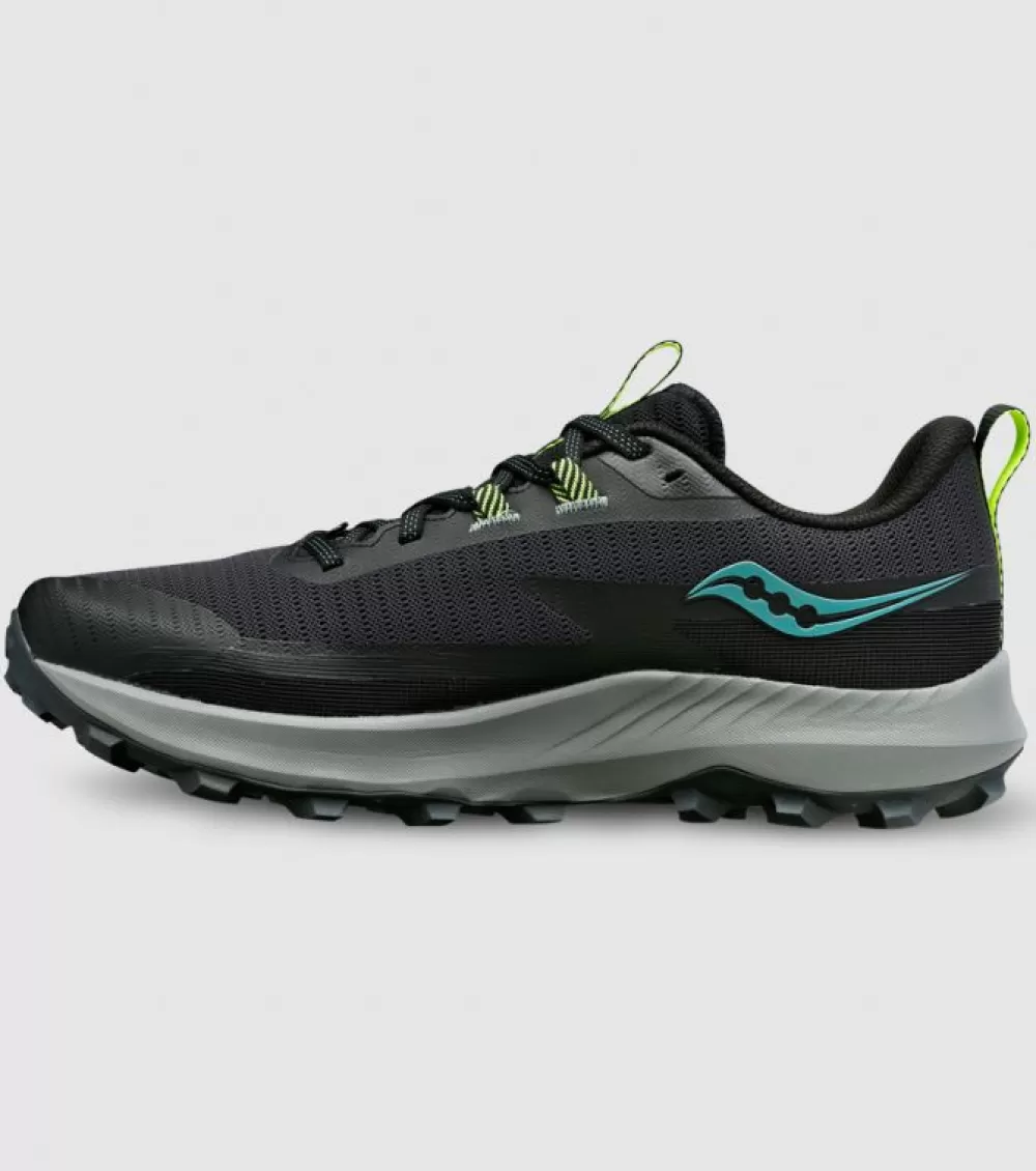 Outlet Saucony Peregrine 13 (2E Wide) Mens Black