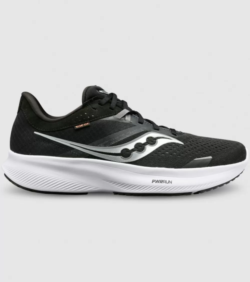 Discount Saucony Ride 16 (2E Wide) Mens Black