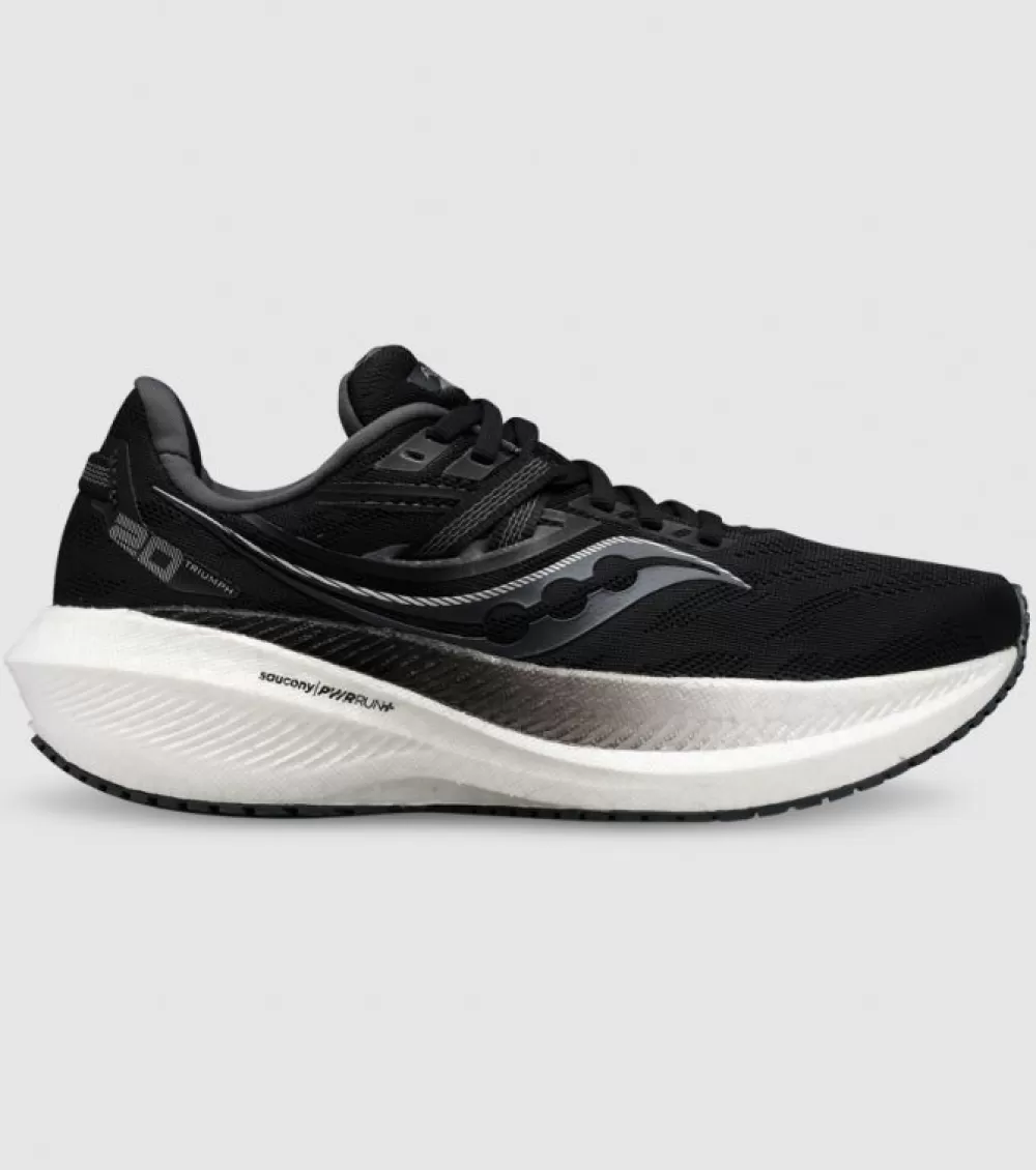 Best Sale Saucony Triumph 20 (2E Wide) Mens Black White