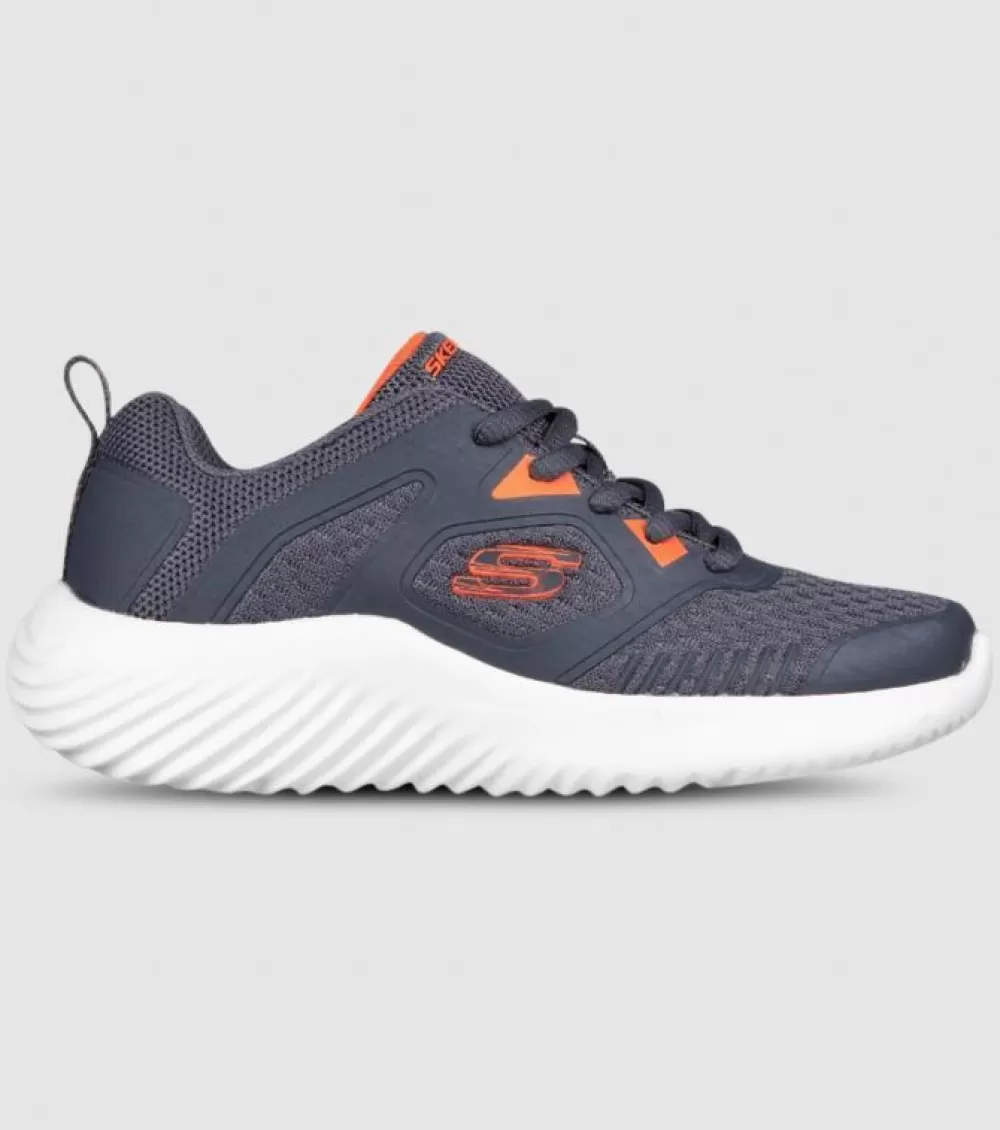 Discount Skechers Bounder (Gs) Kids Charcoal Orange