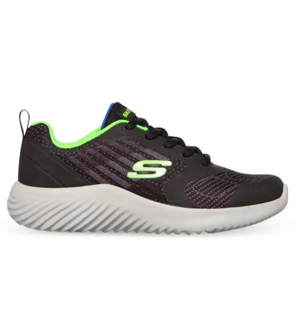 Sale Skechers Bounder Verkona (Gs) Kids Black Blue Lime