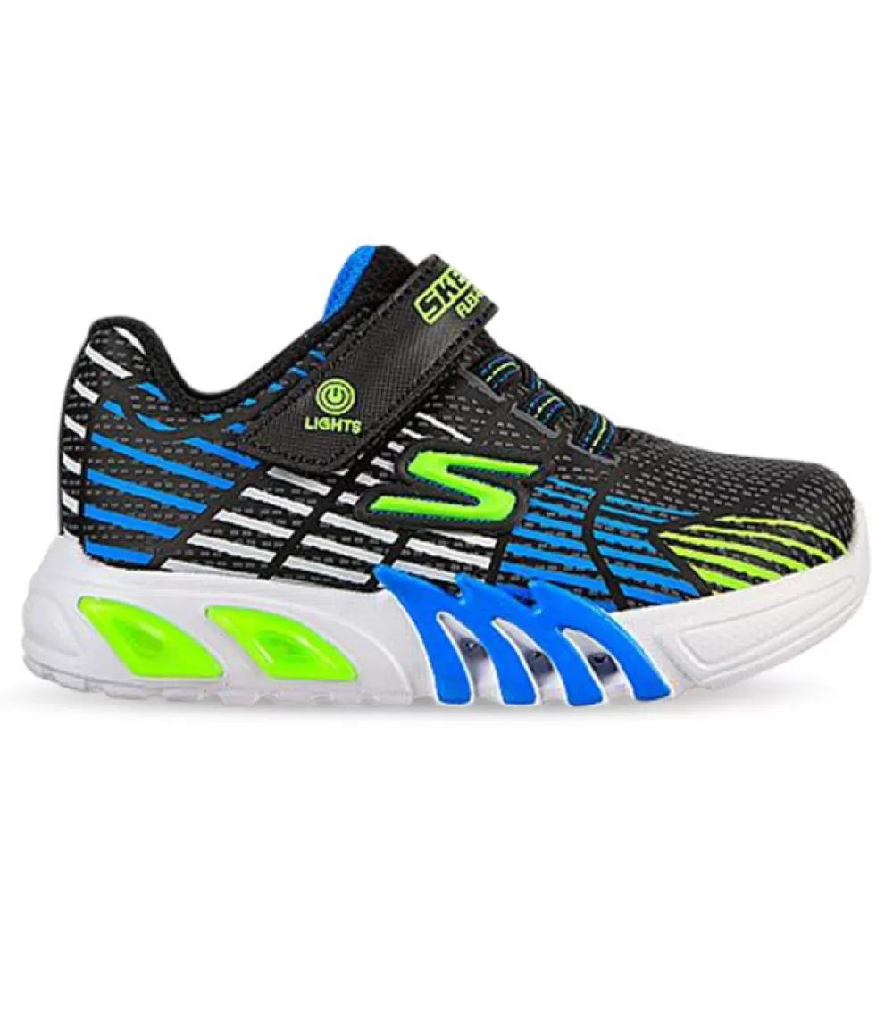 Best Skechers Flex Glow Elite (Td) Kids Black Blue Lime