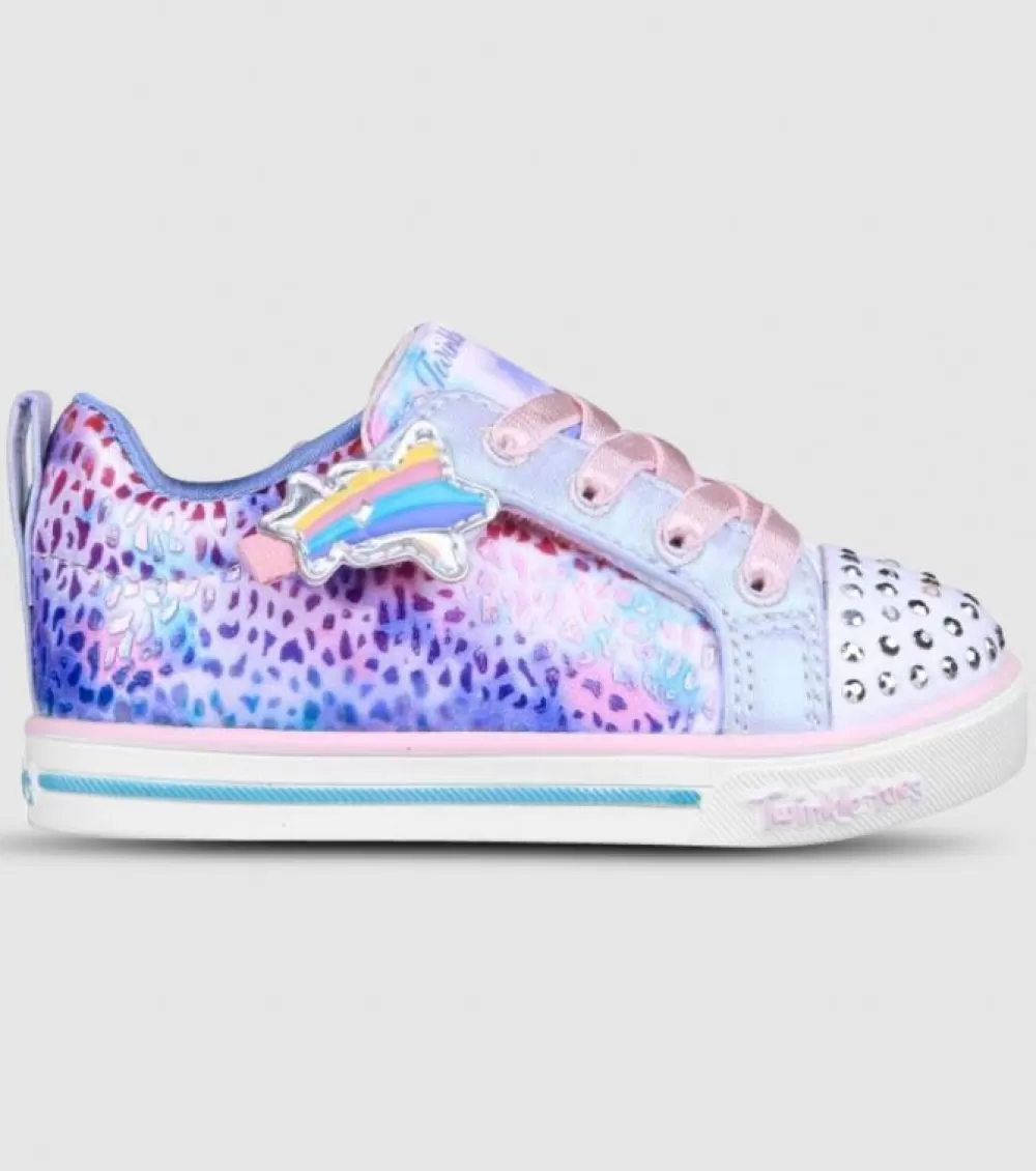 New Skechers Sparkle Lite Galactic Shines (Td) Kids Light Blue Multi