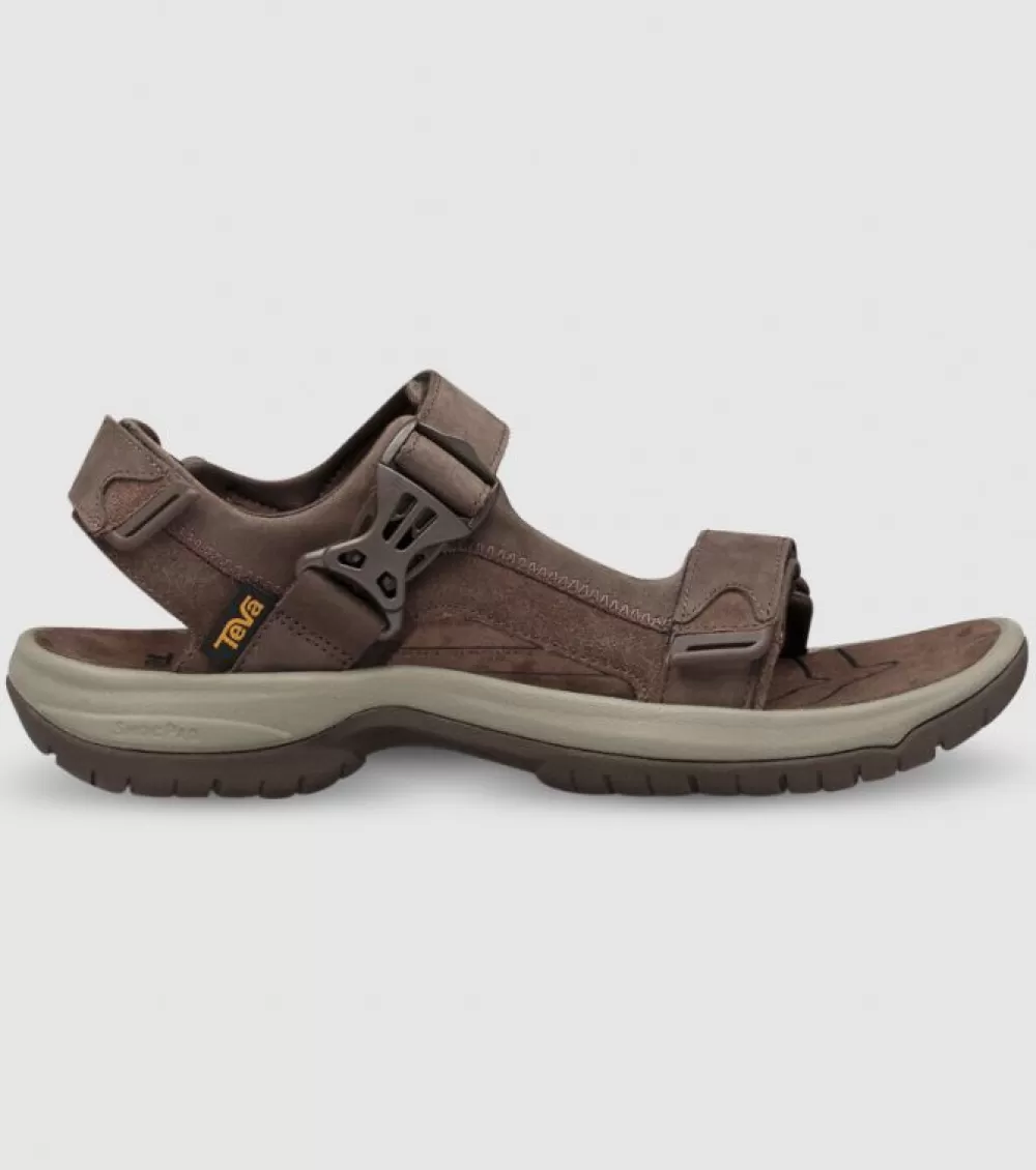 New Teva Tanway Leather Mens Chocolate Brown