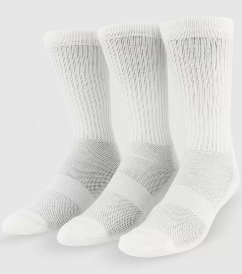 Best Sale TAF Brand The Athletes Foot Active Crew Socks 3 Pack White