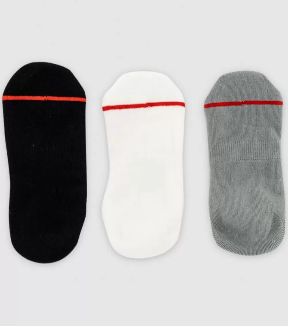 Best Sale TAF Brand The Athletes Foot Active Invisible Socks 3 Pack Black White Grey