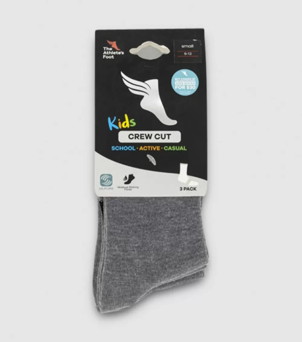 Cheap TAF Brand The Athlete'S Foot Crew Cut Socks 3 Pack Kids Grey