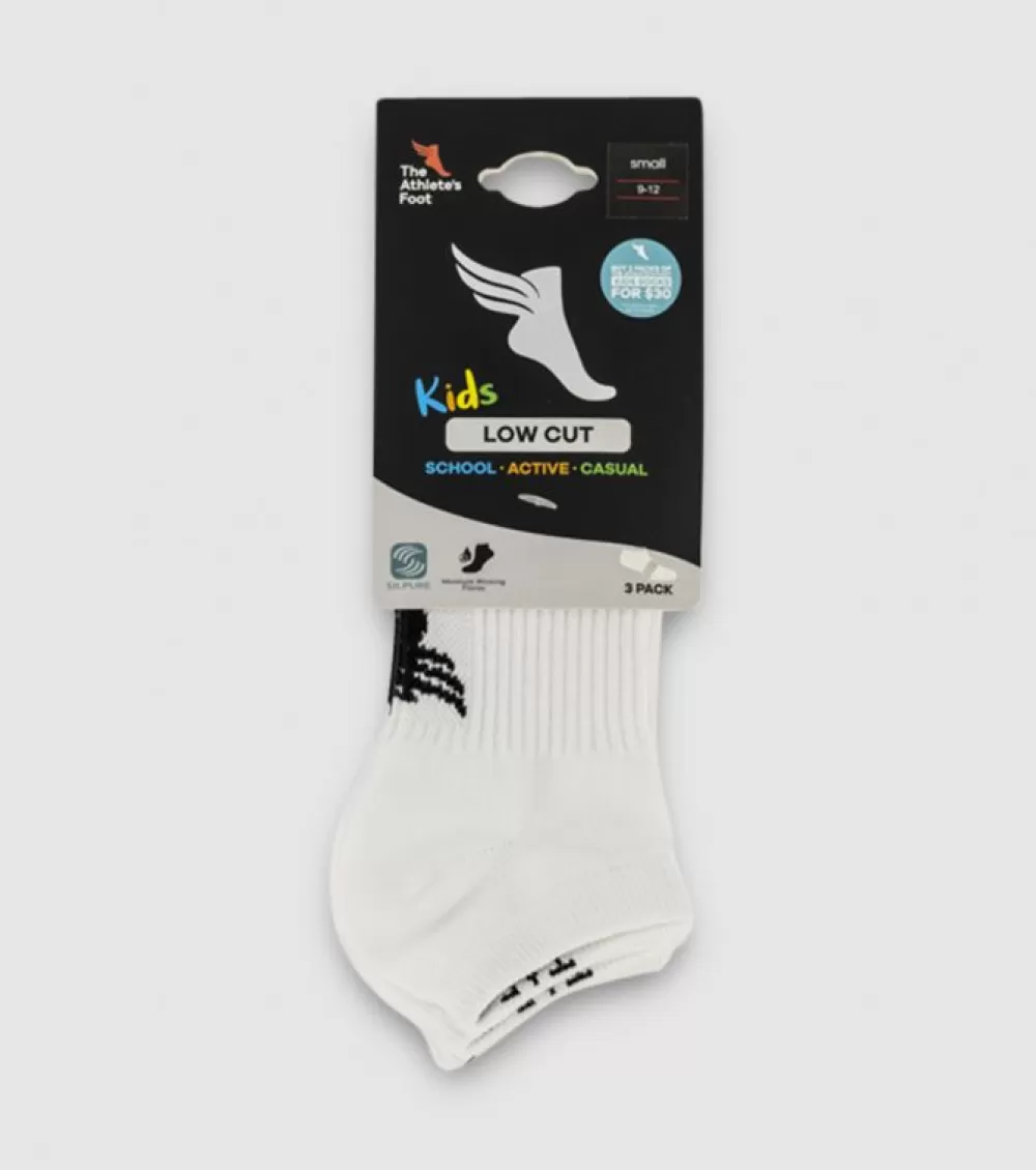 Discount TAF Brand The Athletes Foot Mini Crew Socks 3 Pack Kids White